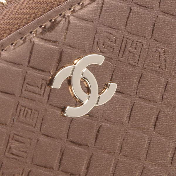 Replica Chanel A40319 Bronze Patent Leather Zippy Wallet